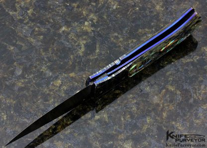 Jeff Chaffee Custom Knives Damascus and Abalone Linerlock - Image 5