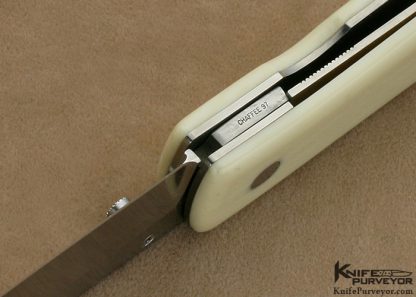 Jeff Chaffee Custom Knife Roni Dietrich Scrimshawed Micarta Linerlock Tanto - Image 12