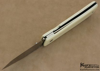 Jeff Chaffee Custom Knife Roni Dietrich Scrimshawed Micarta Linerlock Tanto - Image 11