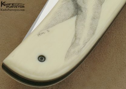 Jeff Chaffee Custom Knife Roni Dietrich Scrimshawed Micarta Linerlock Tanto - Image 4