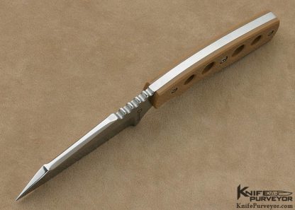 Jeff Diotte Custom Knife 154-CM & Canvas Micarta "Pirahna" - Image 5