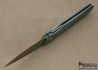 Jeff Harkins Custom Knife Sole Authorship Engraved "Cracked" Auto - Image 5