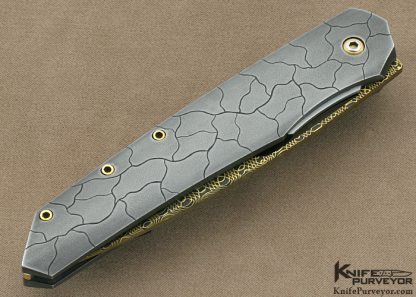Jeff Harkins Custom Knife Sole Authorship Engraved "Cracked" Auto - Image 3