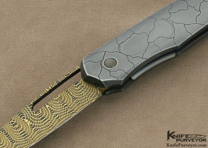 Jeff Harkins Custom Knife Sole Authorship Engraved "Cracked" Auto - Image 2