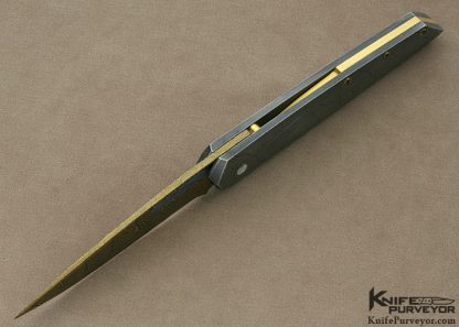 Jeff Harkins Custom Knife Sole Authorship Engraved "Cracked" Auto - Image 4