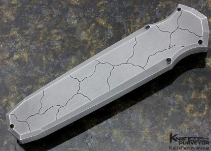 Jeff Harkins Custom Knife Sole Authorship Engraved "Cracked" Triton Out The Front Automatic - Image 3