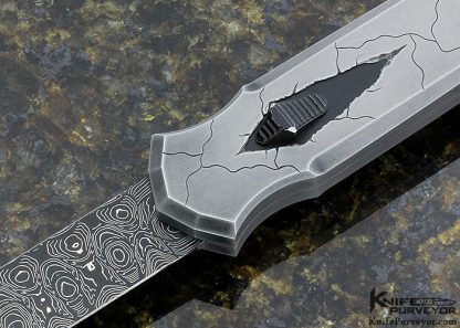 Jeff Harkins Custom Knife Sole Authorship Engraved "Cracked" Triton Out The Front Automatic - Image 2