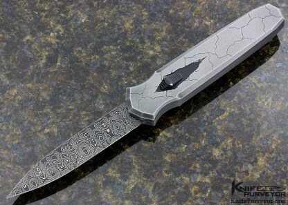 Jeff Harkins Custom Knife Sole Authorship Engraved "Cracked" Triton Out The Front Automatic