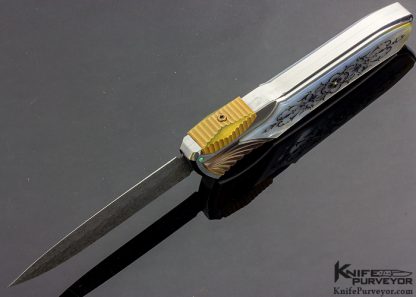 Jeff Harkins Custom Knife Engraved Pearl "Q" OTF Automatic - Image 4