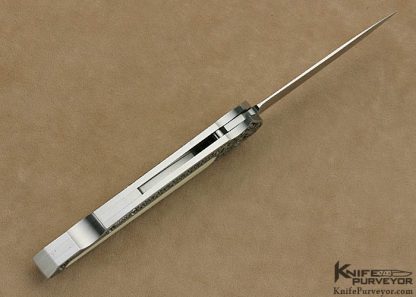 Jeff Harkins Custom Knife Pre-ban Elephant Ivory Interframe Automatic Linerlock Engraved by Bruce Shaw - Image 4