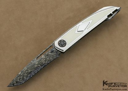 Jeff Harkins Custom Knives Blued Damascus Omega "Reaper" Automatic