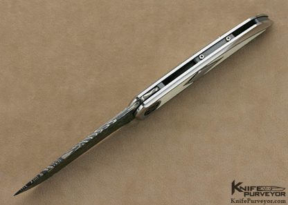 Jeff Harkins Custom Knives Blued Damascus Omega "Reaper" Automatic - Image 4