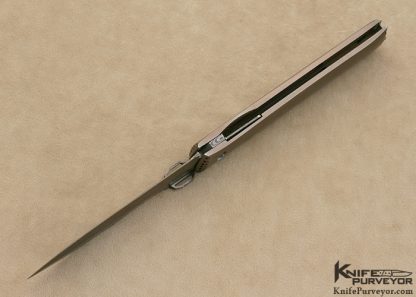 Jeff Harkins Custom Knife Blued Damascus & Blued Steel Linerlock - Image 7