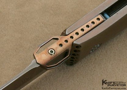 Jeff Harkins Custom Knife Blued Damascus & Blued Steel Linerlock - Image 5