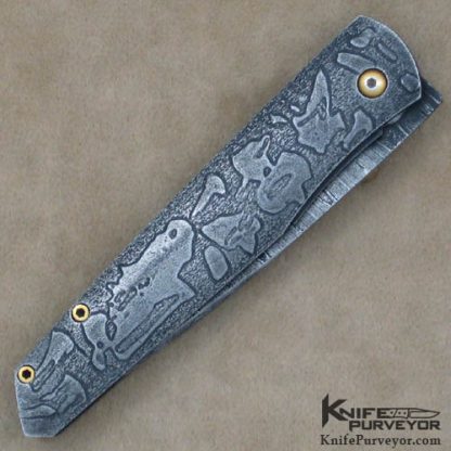 Jeff Harkins Custom Knife Damascus Mini Linerlock - Image 3