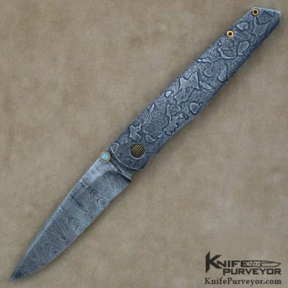 Jeff Harkins Custom Knife Damascus Mini Linerlock