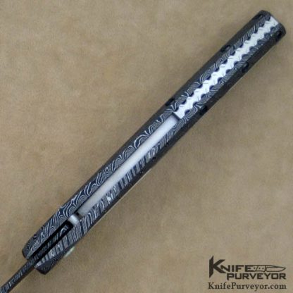 Jeff Harkins Custom Knife Jerry Rados Project Damascus & Preban Elephant Ivory Persian Automatic - Image 4