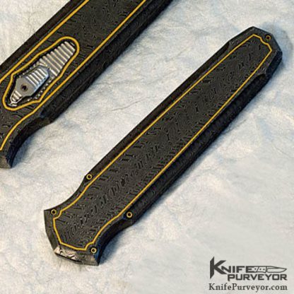 Jeff Harkins Custom Knives Jerry Rados "Turkish Twist" Damascus Triton with 24Kt Gold Inlays - Image 2