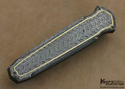 Jeff Harkins Custom Knives Jerry Rados "Turkish Twist" Damascus Triton with 24Kt Gold Inlays - Image 3