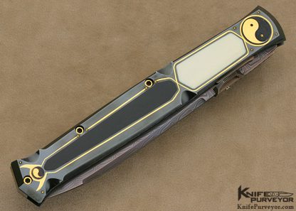 Jeff Harkins Custom Knife Sole Authorship Engraved "Ying Yang" Italia D/A Linerlock - Image 3