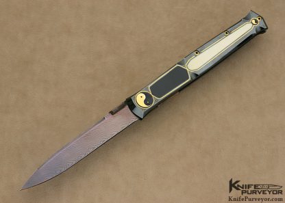 Jeff Harkins Custom Knife Sole Authorship Engraved "Ying Yang" Italia D/A Linerlock