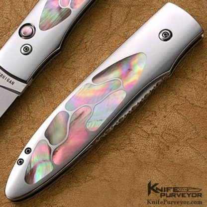 Steve Jernigan Custom Knife Blacklip Multi Inlayed Auto - Image 2