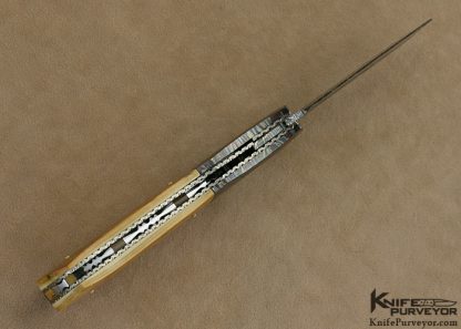 Jerry Corbit Custom Knives Blued Robert Eggerling Mosaic Damascus Linerlock - Image 5