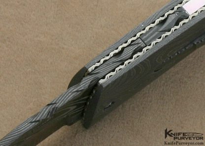 Jerry Corbit Custom Knives Mother of Pearl Shell & Damascus Automatic Linerlock - Image 5