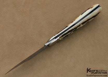 Jerry Halfrich Custom Knife 8/14/2013 Stag Trapper with Rounded Fluted Bolsters and Shield - Image 6