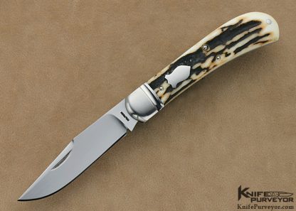 Jerry Halfrich Custom Knife 8/14/2013 Stag Trapper with Rounded Fluted Bolsters and Shield