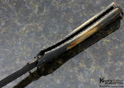 Jerry Rados Custom Knife Mammoth and Damascus Bale Lock - Image 5