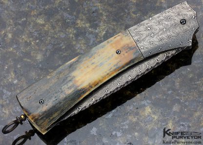 Jerry Rados Custom Knife Mammoth and Damascus Bale Lock - Image 3