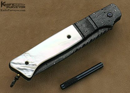 Jerry Rados Custom Knives Take Down Mother of Pearl & Jerry Rados Damascus Automatic - Image 3