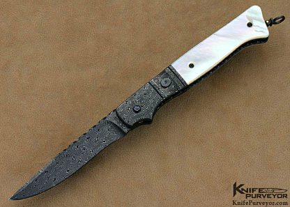 Jerry Rados Custom Knives Take Down Mother of Pearl & Jerry Rados Damascus Automatic