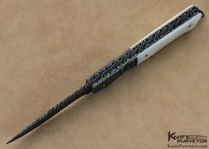 Jerry Rados Custom Knives Take Down Mother of Pearl & Jerry Rados Damascus Automatic - Image 4