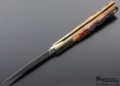 Jess Horn Custom Knife Baby Horn Jigged Bone #078 Lockback - Image 7