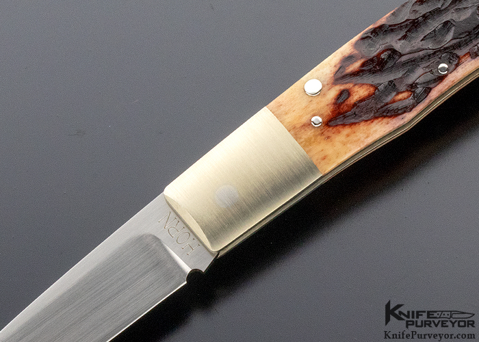 Jess Horn Custom Knife Baby Horn Jigged Bone #078 Lockback - Image 2