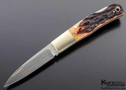 Jess Horn Custom Knife Baby Horn Jigged Bone #078 Lockback