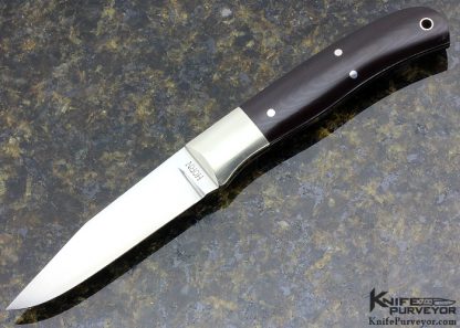 Jess Horn Custom Knife Burgundy Micarta Hunter