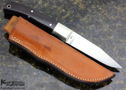 Jess Horn Custom Knife Burgundy Micarta Hunter - Image 3