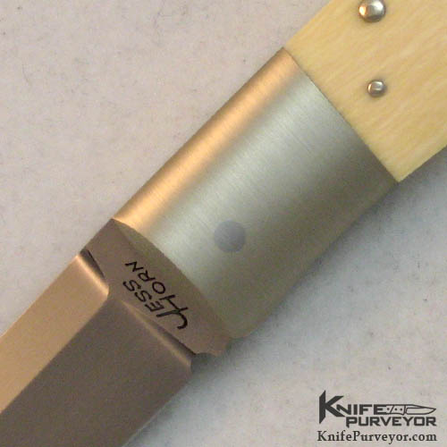 Jess Horn Custom Knife Pre-ban Elephant Ivory Full Size Pocket Fighter - Image 2