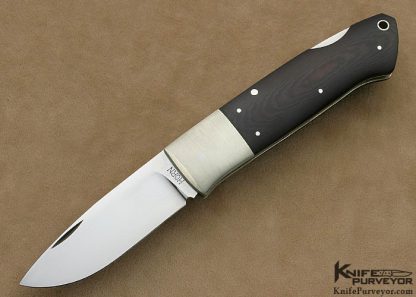 Jess Horn Custom Knives Burgundy Micarta DHL Lockback