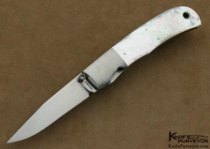Jess Horn Custom Knives Mother of Pearl Shell SLC-C Linerlock