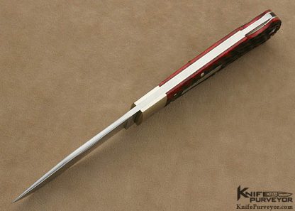 Jess Horn Custom Knife Red Jigged Bone Lockback Bullet - Image 5