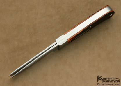 Jess Horn Custom Knife 2 Blade Red Jigged Bone Bullet Slip joint - Image 5