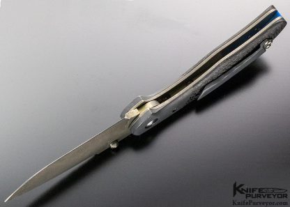 Jesse Jarosz Custom Knife "Pulsar" Top Linerlock with Blue Lightning Strike Carbon Fiber - Image 8