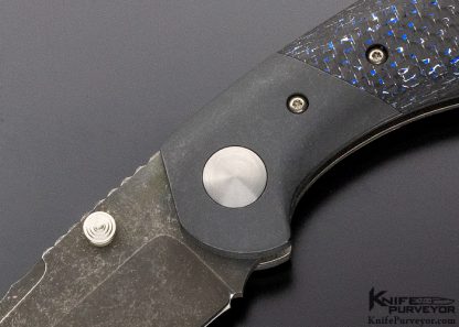 Jesse Jarosz Custom Knife "Pulsar" Top Linerlock with Blue Lightning Strike Carbon Fiber - Image 2