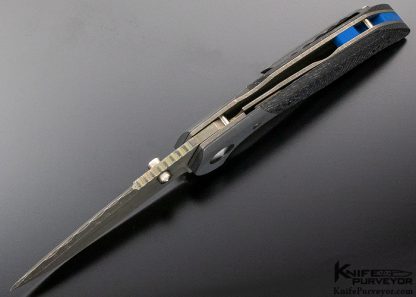 Jesse Jarosz Custom Knife "Pulsar" Top Linerlock with Blue Lightning Strike Carbon Fiber - Image 6
