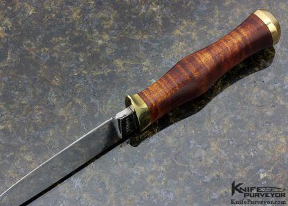 Jim Crowell Custom Knife Tiger Striped Maple with Brass Guard and Butt Cap - Image 5