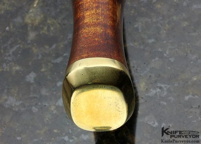 Jim Crowell Custom Knife Tiger Striped Maple with Brass Guard and Butt Cap - Image 6